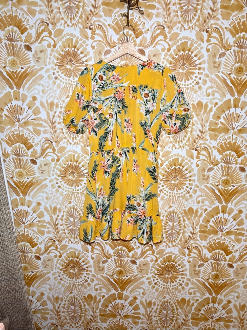 Lucky Brand Tropical Floral Dress M Boho Resortwear Vacation Romantic Feminine - Picture 6 of 9